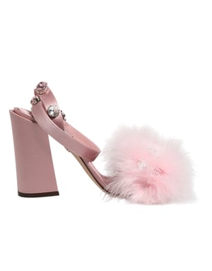 Dolce & Gabbana Rosa Pailletterade Ankelrem Sandaler
