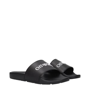 Off-White Zwarte Katoenen Slippers