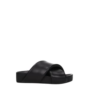 Jil Sander Svarta Lädertofflor