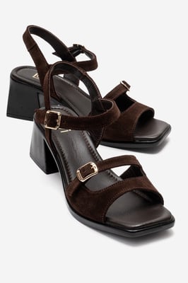 Yolen Leren Blokhak Sandaal