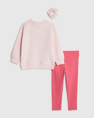 River Island Mini Girls Sweatshirt & Leggings Set Pink Cute Vibes