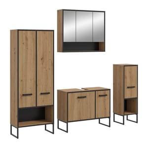Furnilux Badcombinatie artisan oak functionele spiegelkast met wastafel moderne
