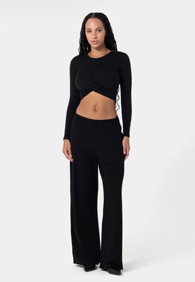 Heavyweight Viscose Pants ZWART