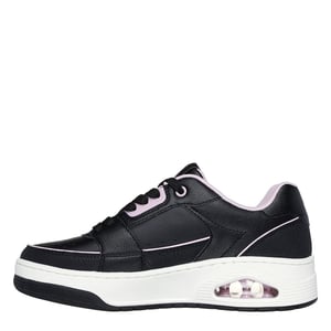Women's Skechers Uno Court in Blk Lth/Pk Dlth