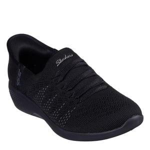 Women's Skechers Arya Swiftly Slip On Trainers in Black/Black