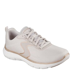 Women's Skechers Flex Appeal 5.0 Slip On Low Top Sneakers in Natural/Gold