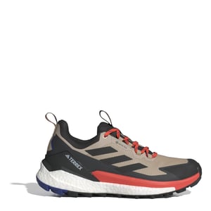 Men's adidas Terrex Free Hiker 2 Low Top Gore-Tex Hiking Sneakers in Beige/Blk/Ornge