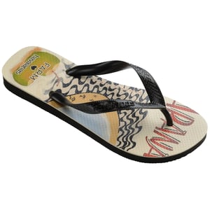 Women's Havaianas Graphic Print Thong Toe Flip Flop Sandals in Black