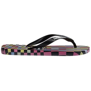 Women's Havaianas Checkerboard Print Thong Toe Flip Flops in Ice Grey/Black