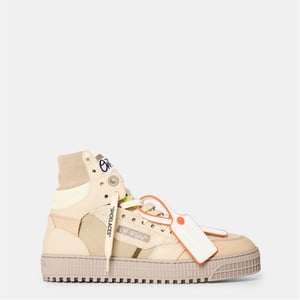 Women's Off White 3.0 Color Block Hi Top Sneakers in Beige