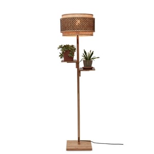 Good&Mojo Vloerlamp bhutan bamboe/zwart Ø40x160cm