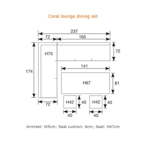 Garden Impressions Coral lounge/dining set 5-delig organic grey