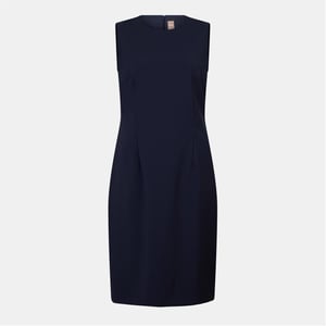 Women's Boss Dirulah Crew Neck Sleeveless Knee Length Dress in Blue