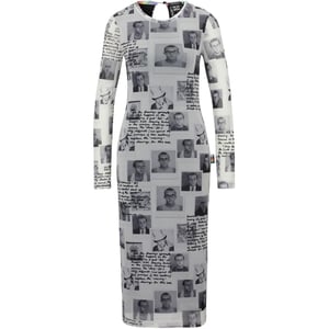 Women's Boss Keith Haring Crew Neck Long Sleeve Midi Bodycon Dress in Black