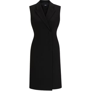 Women's Boss V-Neck Knee Length Wrap Dress in Black