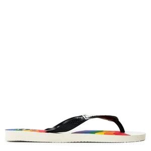 Women's Havaianas Top Pride White Black 35 36 Flip Flops in Grey/Dark/Red
