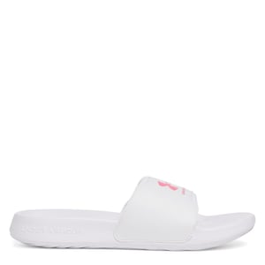 Women's Under Armour Ignite Select Open Toe Slides in White