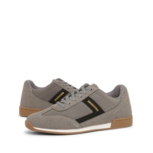 Men's Lambretta Panther Low Top Court Sneakers in Charcoal