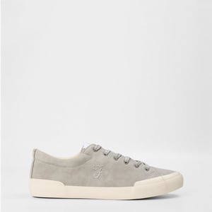 Men's Farah Dallas Vulcanised Canvas Low Top Sneakers in Grey