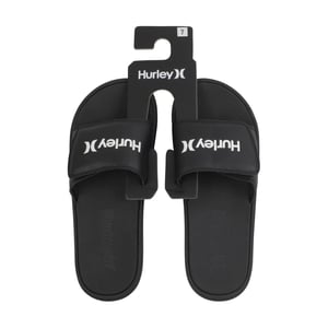 Men's Hurley Vel Flip Slides Sandals in Black /White