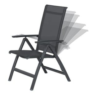 Garden Impressions Gala verstelbare tuinstoel carbon black antraciet