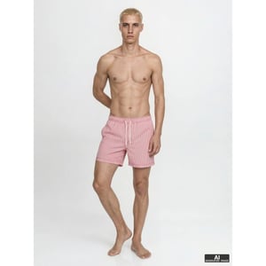 Jack & Jones Heren zwemshort jpstmaui ocean seersucker gestreept rood