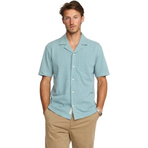 Revolution Jacquard short-sleeved cuban shirt dustblue