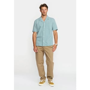 Revolution Jacquard short-sleeved cuban shirt dustblue