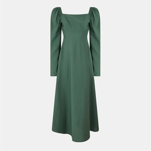 Women's Nobodys Child Abby Square Neck Midi A-Line Dress in Green