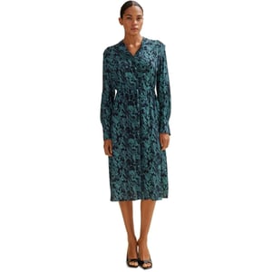Women's Boss Collared Neck Midi Dress in Open Misc