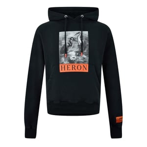 Men's Heron Preston Logo Hooded Sweatshirt in Black/White