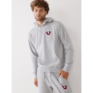 Men's True Religion Buddha Pllovr in Heather Grey