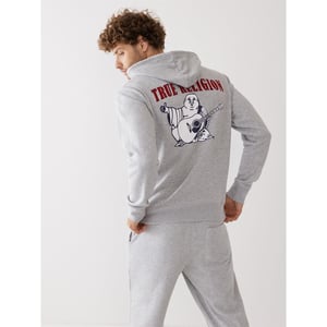 Men's True Religion Buddha Pllovr in Heather Grey