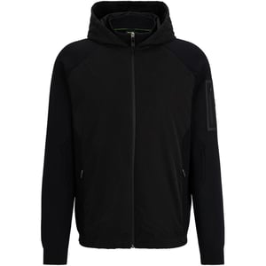 Men's Boss Hooded Regular Fit Jacket in Black