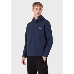 Men's Emporio Armani EA7 Hooded Regular Fit Sweatshirt in Royal Blue