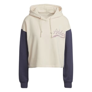 Women's adidas Originals Cropped Hooded Relaxed Fit Sweatshirt in Wonwhi/Shanav