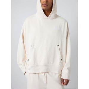 Men's True Religion Hooded Relaxed Fit Logo Sweatshirt in Off White