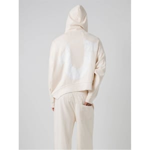 Men's True Religion Hooded Relaxed Fit Logo Sweatshirt in Off White