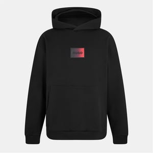 Men's Hugo Hooded Neck Drop Shoulder Sweatshirt in Black 001