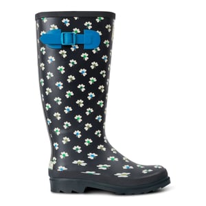 Women's Regatta Orla Floral Patterned Wellington Boots in Clover Black