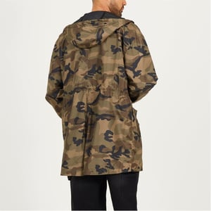 Men's Brave Soul Camo Print Oversized Parka in Khaki Print