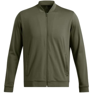 Men's Under Armour Meridian Solid Patterned Bomber Jacket with Ribbed Cuff in Green