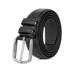 Black Belt for Men, 1.25” Genuine Leather Belt, Premium Classic Belt
