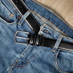 Black Belt for Men, 1.25” Genuine Leather Belt, Premium Classic Belt