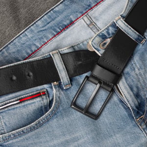 Mens Black Belt, Leather Belt for Men 1.5” Full Grain Premium leather
