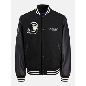 Men's Jack and Jones College Bomber in Black