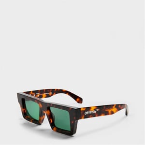 Accessories Off White Nassau Square Full Rim Sunglasses in Havana/Green