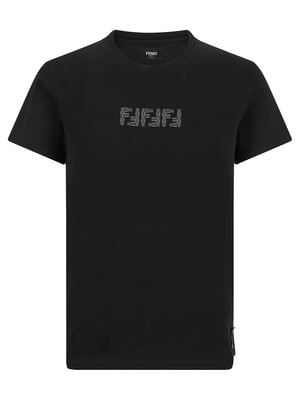 FF Labyrinth Embroidered T-shirt in Black