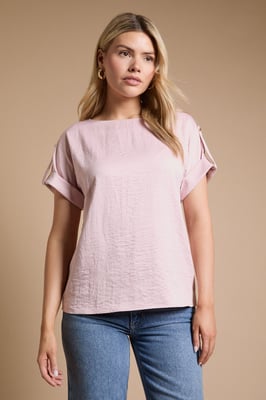 Satin Roll Sleeve Blouse