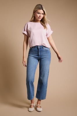 Satin Roll Sleeve Blouse